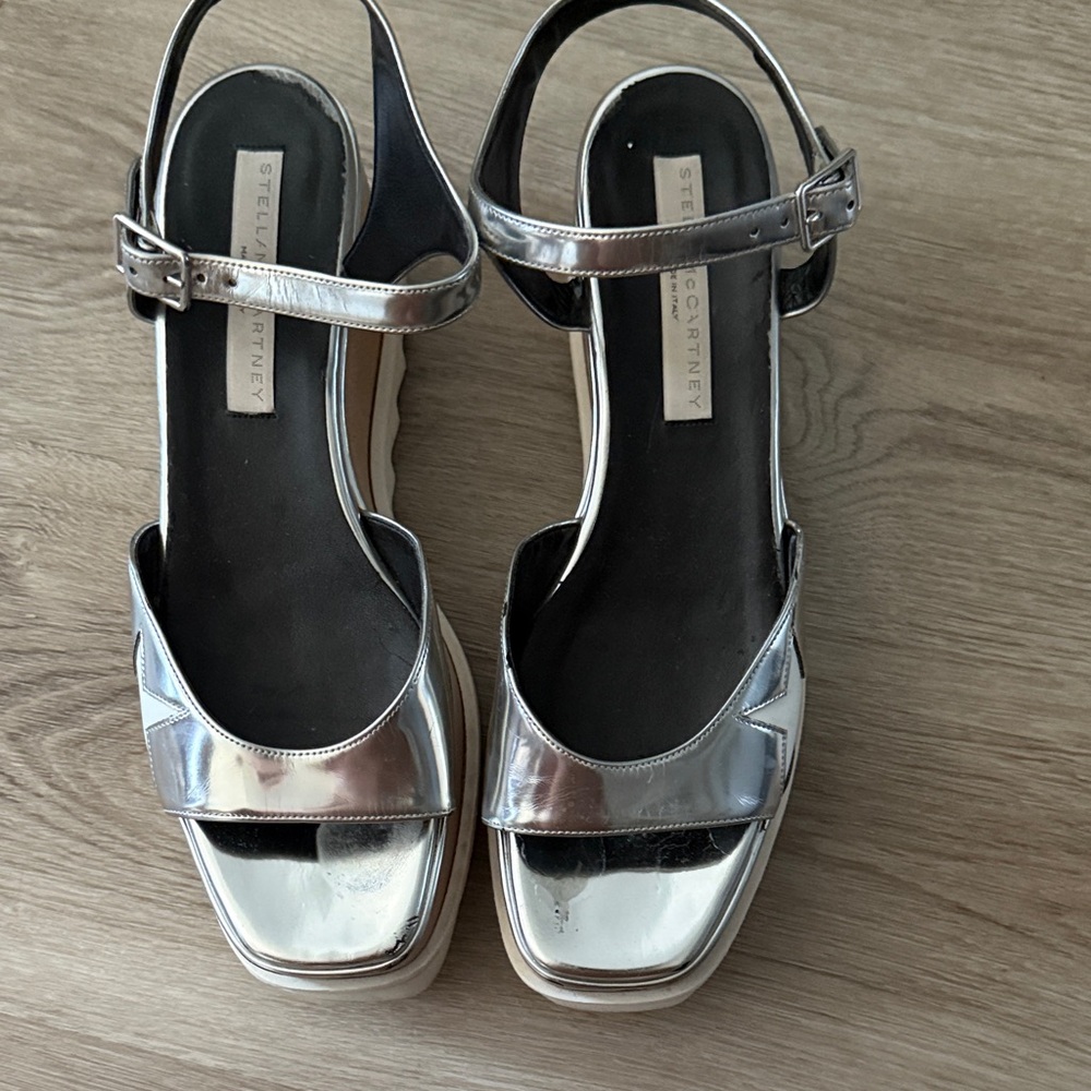 Stella McCartney Metallic Silver Sandals